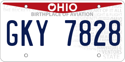 OH license plate GKY7828