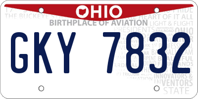 OH license plate GKY7832