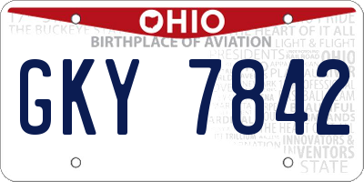 OH license plate GKY7842
