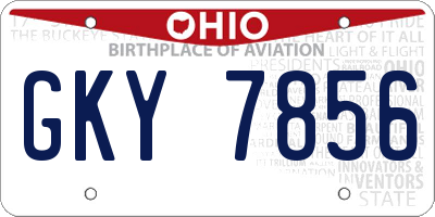 OH license plate GKY7856