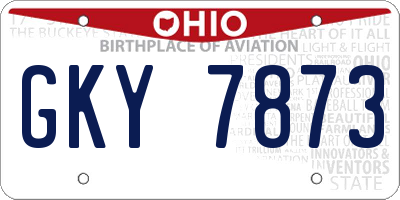 OH license plate GKY7873