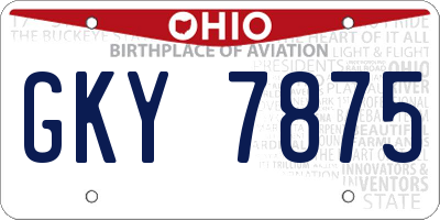 OH license plate GKY7875