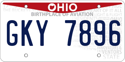 OH license plate GKY7896