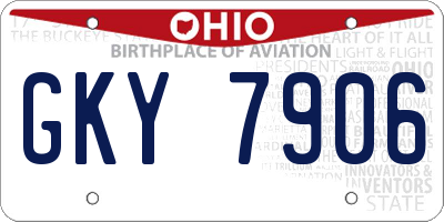 OH license plate GKY7906