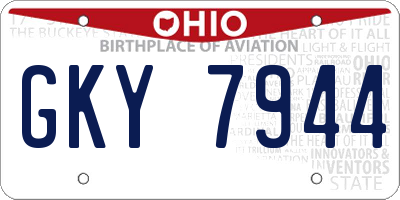 OH license plate GKY7944