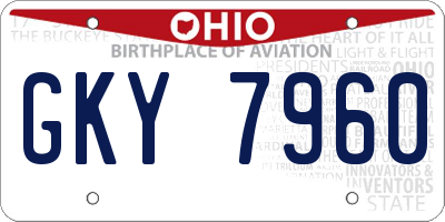 OH license plate GKY7960