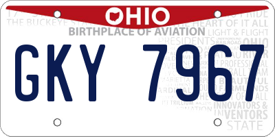 OH license plate GKY7967