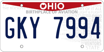 OH license plate GKY7994