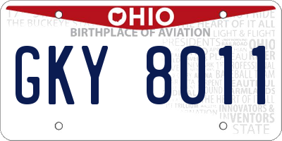 OH license plate GKY8011