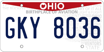 OH license plate GKY8036