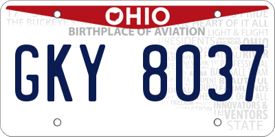 OH license plate GKY8037