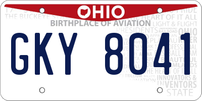 OH license plate GKY8041