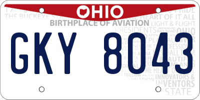 OH license plate GKY8043