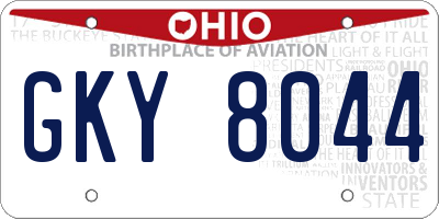 OH license plate GKY8044