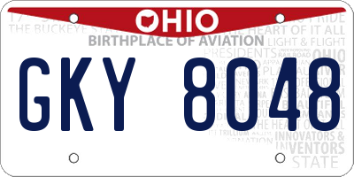 OH license plate GKY8048