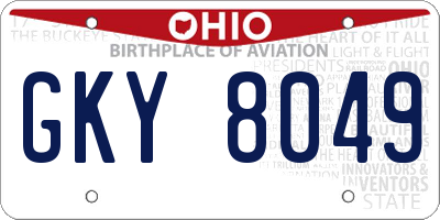OH license plate GKY8049