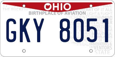 OH license plate GKY8051
