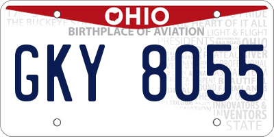 OH license plate GKY8055