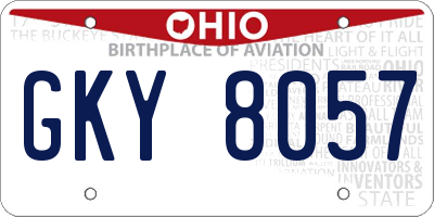OH license plate GKY8057