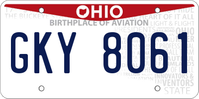 OH license plate GKY8061