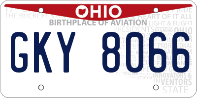OH license plate GKY8066