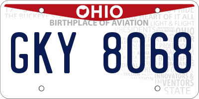 OH license plate GKY8068