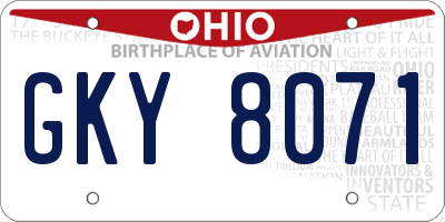 OH license plate GKY8071