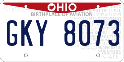 OH license plate GKY8073