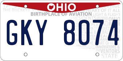 OH license plate GKY8074