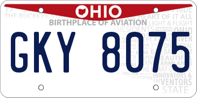 OH license plate GKY8075