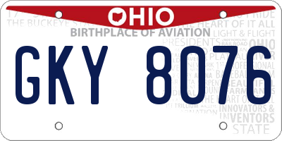 OH license plate GKY8076