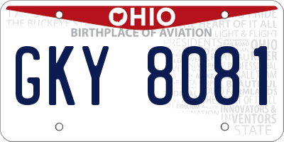 OH license plate GKY8081