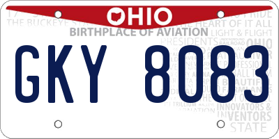 OH license plate GKY8083