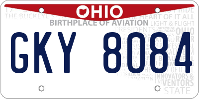 OH license plate GKY8084