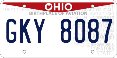 OH license plate GKY8087