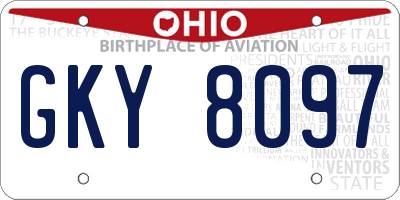 OH license plate GKY8097