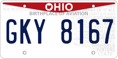 OH license plate GKY8167