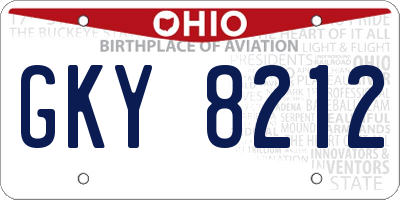 OH license plate GKY8212