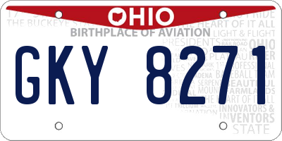 OH license plate GKY8271