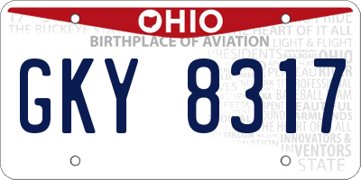 OH license plate GKY8317