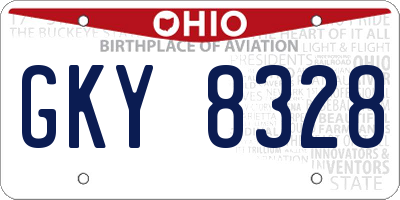 OH license plate GKY8328