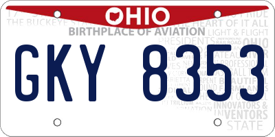 OH license plate GKY8353