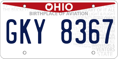OH license plate GKY8367