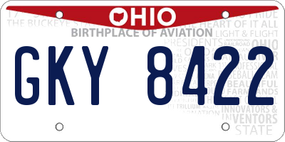 OH license plate GKY8422