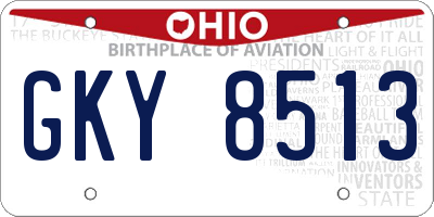 OH license plate GKY8513