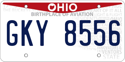 OH license plate GKY8556