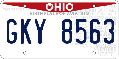 OH license plate GKY8563