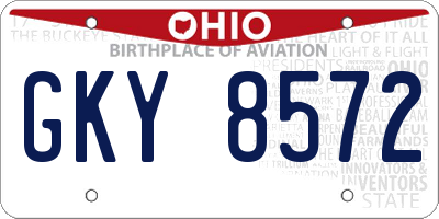 OH license plate GKY8572