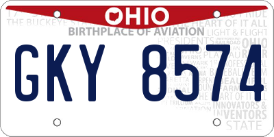 OH license plate GKY8574