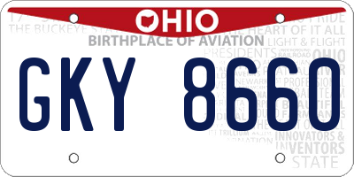 OH license plate GKY8660